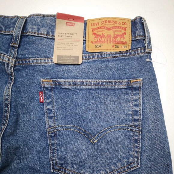 NWT Levi's 514 Men's Size 36/30 Straight Leg Medium Wash Blue Jeans - Picture 5 of 14